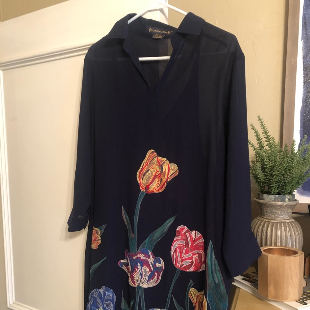 Anthropologie Embroidered tunic dress